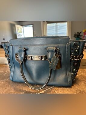 Vintage Blue Swagger 27 Coach Bag- without detachable long strap